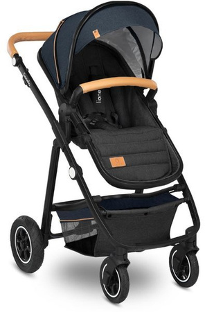 Lionelo Amber Wózek Głęboko-Spacerowy + Lionelo Astrid Fotelik Samochodowy 0-13 kg Zestaw 3w1 Blue Navy