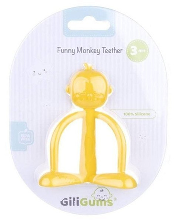 GiliGums Gryzak Silikonowy Małpka  Żółty