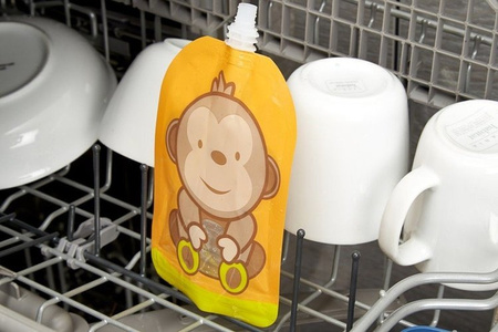 Fill'n Squeeze Saszetki Wielorazowe Z Podwójnym Zipem Wesoła Małpka 6 szt. (40x4x15)