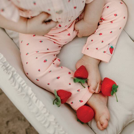 Eevi Legginsy Druk Koralowe w Truskawki 86cm