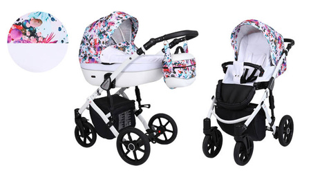 Kunert Lavado Wózek Głęboko-Spacerowy Ananasy + Biały Biała Rama Koła Żelowe