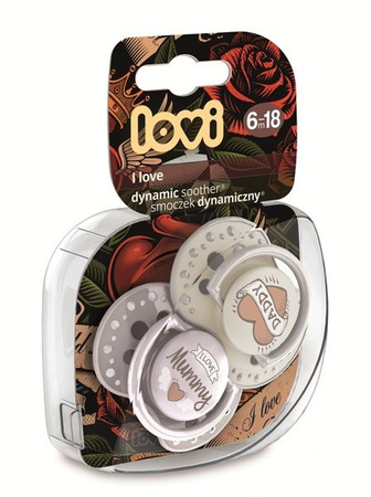 Lovi Dynamiczny Smoczek Uspokajający Silikonowy 6-18m 2szt. 22/868 I Love