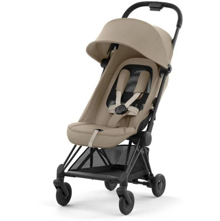 Cybex Coya Wózek Spacerowy Rama Matt Black Cozy Beige + Folia Przeciwdeszczowa