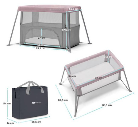 Kinderkraft Movi Łóżeczko Turystyczne  Pink