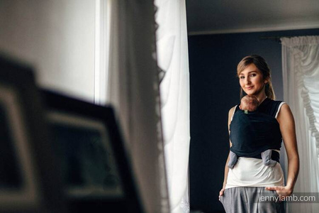 LennyLamb Chusta do noszenia dzieci, elastyczna - Czarny - rozmiar standardowy 5.0 m  (100% bawełna)