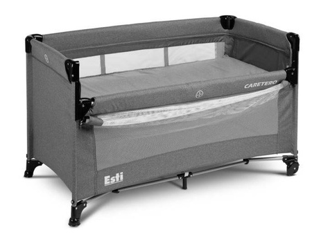 Caretero Esti Łóżeczko Turystyczne z Opuszczanym Bokiem Graphite