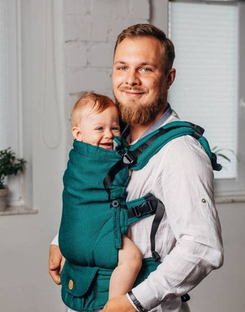 LennyLamb Nosidło LennyUpGrade Splot Jodełkowy, 100% Bawełna  Basic Line Szmaragd Rozmiar Standard 