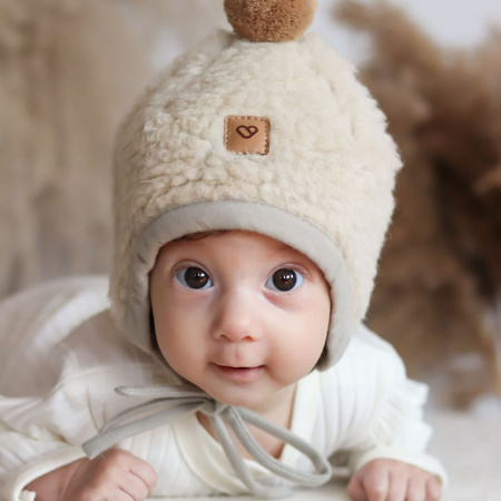 Zaffiro Czapeczka Tulip Nevada Wełniana  S (6-12m) Beige