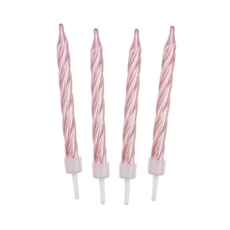 GoDan Świeczki Urodzinowe Spiralne Jasnoróżowe 12szt