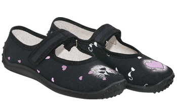 Zetpol Balerinki Kapcie Dziewczęce Julia Czarne Koty Rozmiar 26