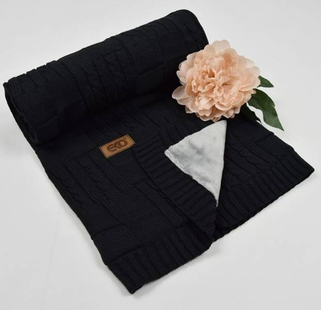 Kocyk z Podszyciem Futerkowym PLE-76 Czarny