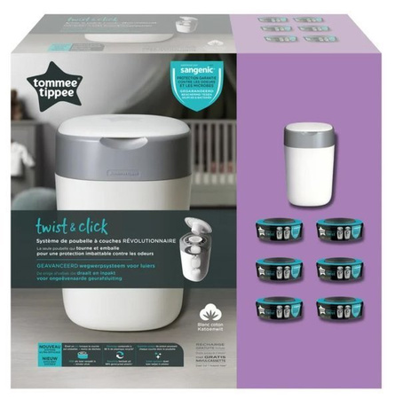 Tommee Tippee Sangenic Twist Pojemnik Biały + 6 X Wkłady