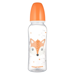 Canpol babies Butelka standardowa 250 ml CUTE ANIMALS pomarańczowa