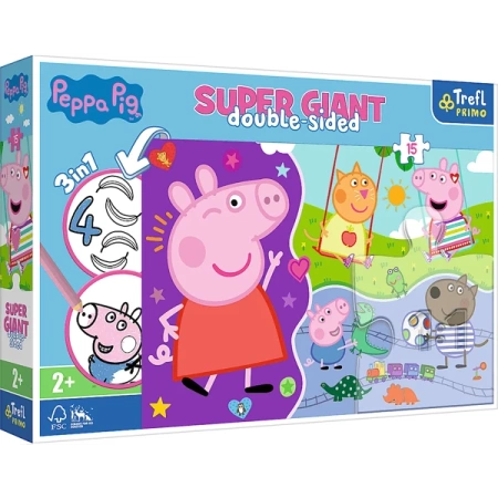 Trefl Puzzle Giant Świnka Peppa 15 Elementów Poznaj Wesołą Świnkę Peppę