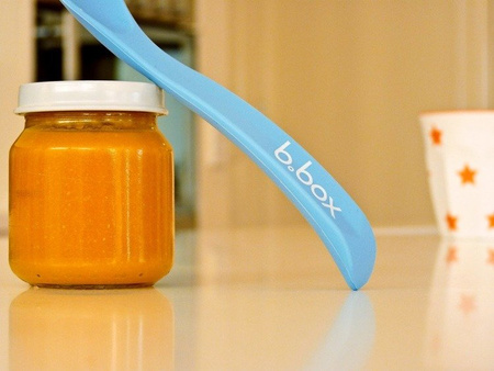 B.Box Silikonowe łyżeczki 2 szt. Różowo-Fioletowy