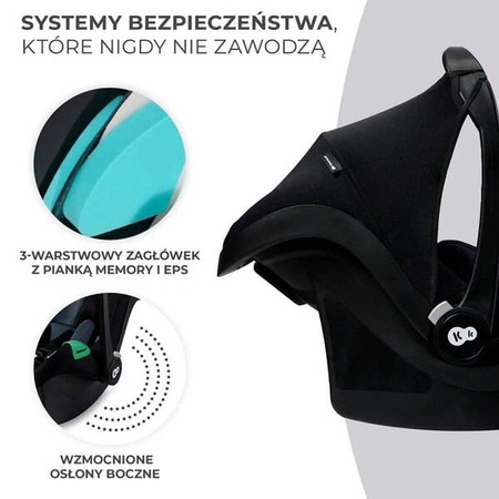 Kinderkraft Mink PRO Fotelik samochodowy i-Size 40-75 cm z Bazą Mink FX Black