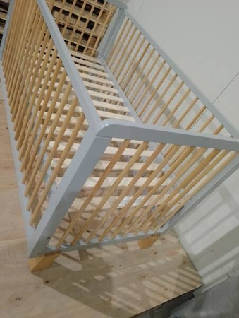 [OUTLET]  Kinderkraft Lunky XL Łóżeczko Drewniane Barierka Grey