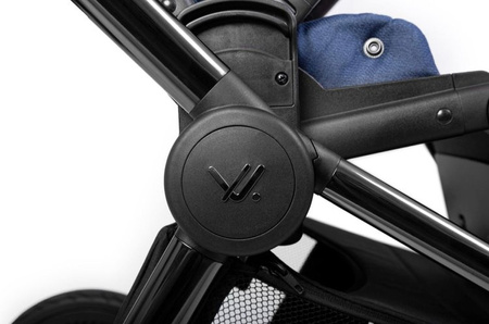 Muuvo Quick 3.0 Wózek Głęboko-Spacerowy Black Chrome z Gondolą XL Zestaw 2w1 Steel Grey