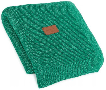 Ceba Kocyk dziany (90x90) Splot francuski szmaragdowy