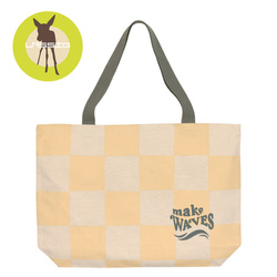 Lassig Torba plażowa 100% bawełna organiczna GOTS Krata vanilla/sea salt