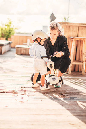 Scootandride Highwaykick 1 Jeździk i Hulajnoga 2w1 1-5 lat + Scootandride Kask Dla Dzieci S-M Ash