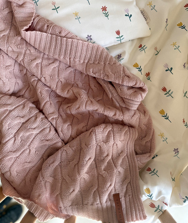 Puuki Yarnami Arendelle Kocyk z Wełny Merino - Delikatny Róż