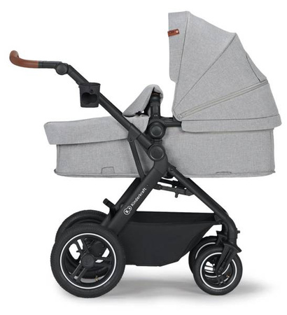 Kinderkraft B-Tour Wózek Głęboko-Spacerowy + Fotelik 0-13 kg Zestaw 3w1 Light Grey