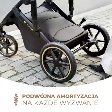 Kinderkraft Prime 2 Wózek Głęboko-Spacerowy + Fotelik Zestaw 3w1 Shadow Grey