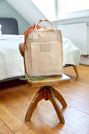 Lassig Green Label Plecak dla mam kwadratowy z akcesoriami Vividal Backpack humus