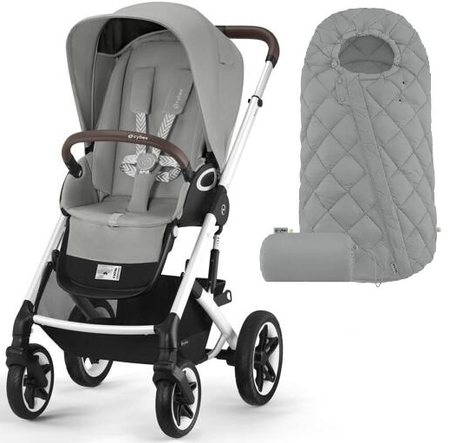 Cybex Talos S Lux Wózek Spacerowy Rama Silver Stone Grey + Cybex Śpiworek Snogga Gratis