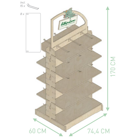 POS marketing Lilliputiens - ekspozytor drewniany duży