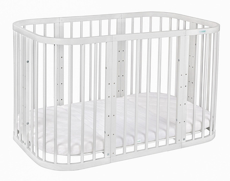 [OUTLET] Waldin Łóżeczko Dziecięce 7w1 z Materacem Białe