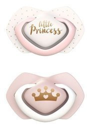 Canpol babies - Zestaw Smoczków Uspokajających Silikonowych Symetrycznych Light Touch Royal Baby 0-6m (2szt.) 22/650_pin Pink