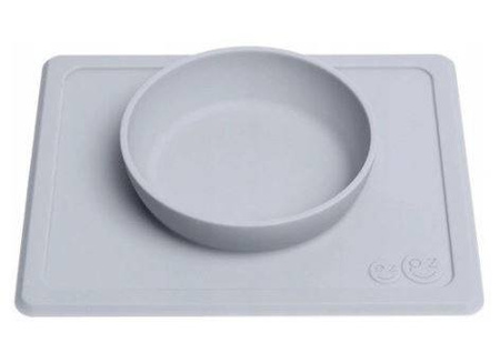 EZPZ Silikonowa Miseczka z Podkładką 2w1 Mini Bowl  Pastelowa Szarość