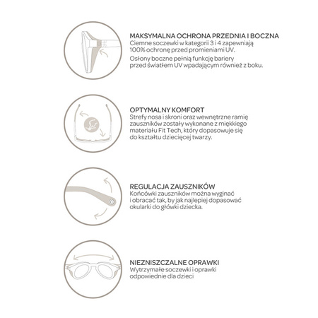 Beaba Okulary przeciwsłoneczne dla dzieci 2-4 lata Happy - Pink tortoise