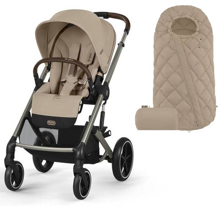 Cybex Balios S Lux 2.0 Wózek Spacerowy Almond Beige + Cybex Śpiworek Snogga 2 Gratis