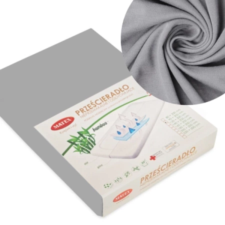 BabyMatex Podkład higieniczny Prześcieradło Nieprzemakalne Bambusowe 70x140 Odcienie Szarości i Srebrnego