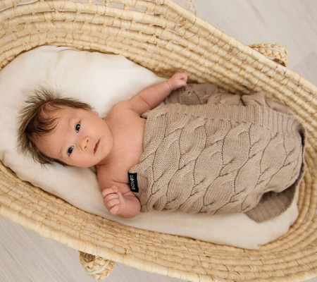 Lullalove Kocyk Premium Z Wełny Merino Beżowy