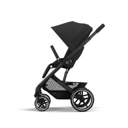 Cybex Balios S Lux Wózek Głęboko-Spacerowy Moon Black 2023 Rama Czarna + Cybex Aton B2 i-Size 0-13kg + Baza One Volcano Black