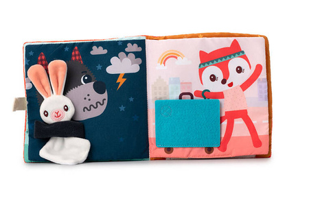 LILLIPUTIENS Miękka książeczka aktywizująca z mini-komforterem „Stella i jej przytulanka” 12 m+