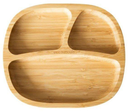 Ecorascals Miseczka trójdzielna Bambusowa z Przyssawką Żółty