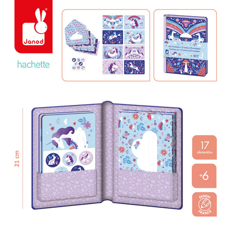 Janod Zestaw zaproszeń papeteria Jednorożce Kraina snów 6+