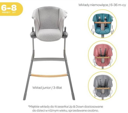 Beaba Up&Down Miękki Wkład Junior do Krzesełka do Karmienia Grey 