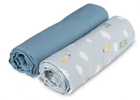 Canpol Babies Pieluszki Muślinowe 2 szt 70x70 Bonjour Paris 26/901 Blue