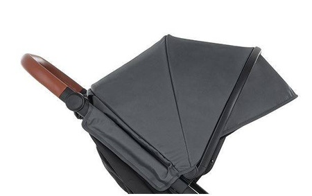 Petite&Mars Stelaż Street+ Air Oak +  Budka i Nakładki Do Wózka Carbon Grey 