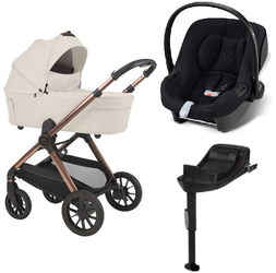 Espiro Code Wózek Głęboko-Spacerowy 09 Brave Ecru + Cybex Aton B2 i-Size Fotelik Samochodowy 0-13kg + Baza One Volcano Black