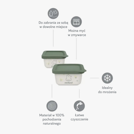 Miniland Pojemniki Na Żywność Hermetyczne ECO-friendly 2x400 ml - Pisklę