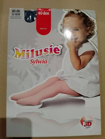 Milusie Rajstopy Gładkie Granatowe Rozmiar 80-86