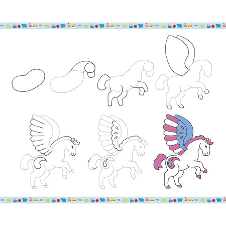 Janod Zestaw kreatywny Rysowanie krok po kroku z brokatowymi markerami 20 rysunków i kolorowanek 6+