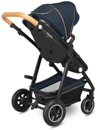 Lionelo Amber Wózek Głęboko-Spacerowy + Lionelo Astrid Fotelik Samochodowy 0-13 kg Zestaw 3w1 Blue Navy